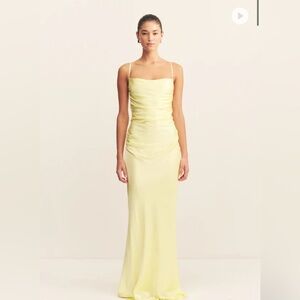 Shona Joy La Lune Lace Back Maxi Dress in Lemon